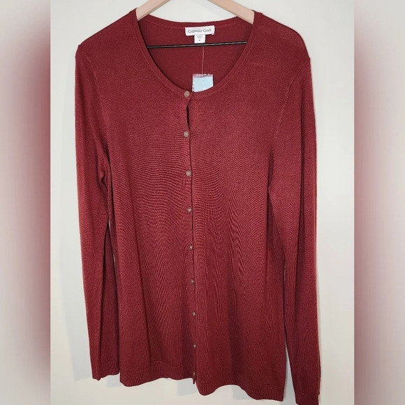 Coldwater Creek Terracotta Long‎ Sleeve Cardigan Set Women's M/L - Picture 3 of 11